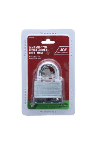 ACE قفل فولاذي مغلف بمفاتيح مقاس 2 بوصة