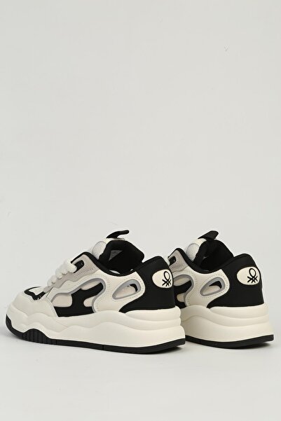 Benetton Beyaz Siyah Kadın Spor Ayakkabı İTHAL BNI-11571