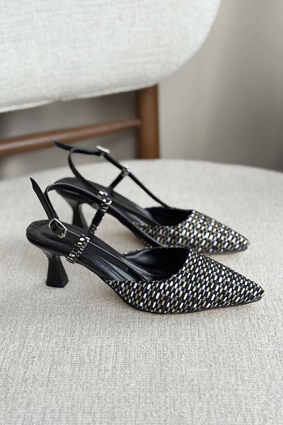 GOFFSHOES Women's Erica Heeled Shoes - Straw-Black