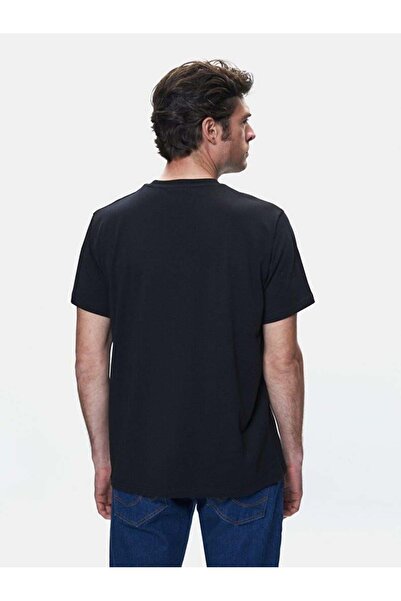 Ltb ROSONO Μαύρο ανδρικό μπλουζάκι με κοντό μανίκι με λαιμόκοψη 1225842716089200