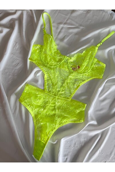 ROZENİN LINGERIE Διαφανές κορμάκι Neon Floral Underwire