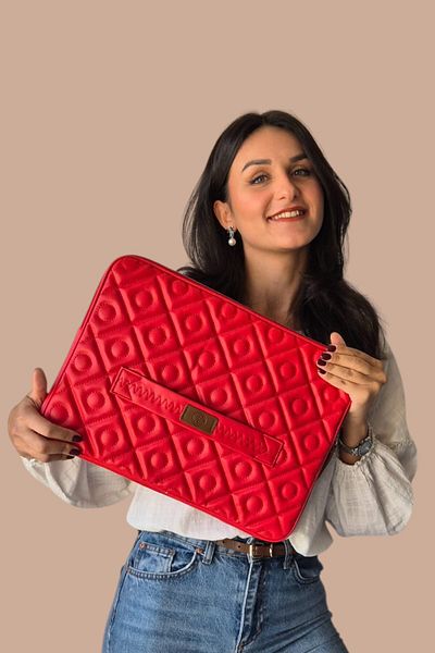 QUB CLUB Geantă unisex matlasată pentru notebook pentru computer Mac Book Air Pro