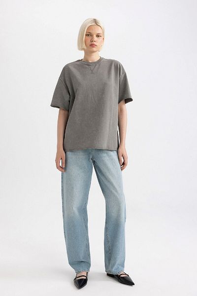 DeFacto Tričko s uvolněným střihem Crew Neck s krátkým rukávem C9587ax24sp
