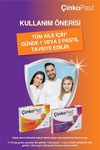 Çinkopast Portakallı 12 Pastil-Çinkopast Nane 12 Pastil