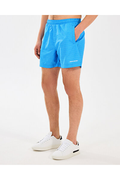 SKECHERS M 5 Inch Allover Print Swimshort Erkek Mavi Deniz Şortu S2510008-400