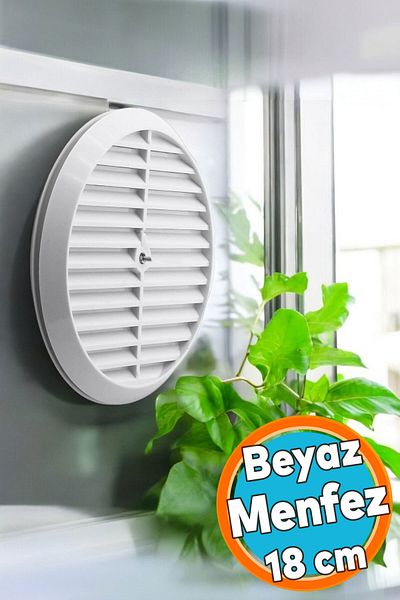 NZB Natural Gas Vent Glass Vent White 18 cm Round Kitchen Air Flow Duct Safety Gas Leakage