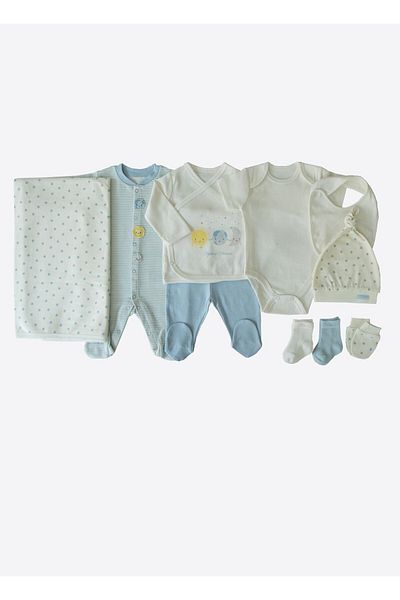 kitikate Organic New Dreams 10-Piece Bodysuit Set Blue