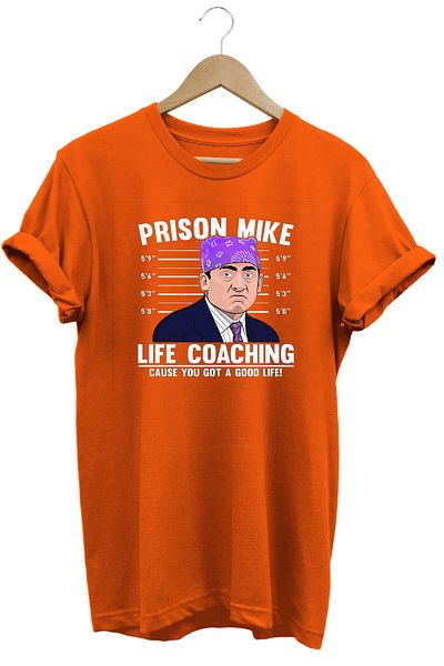 remonz The Office Prison Mike Printed 100% Cotton Regular T-shirt T-shirt κανονικού μεγέθους