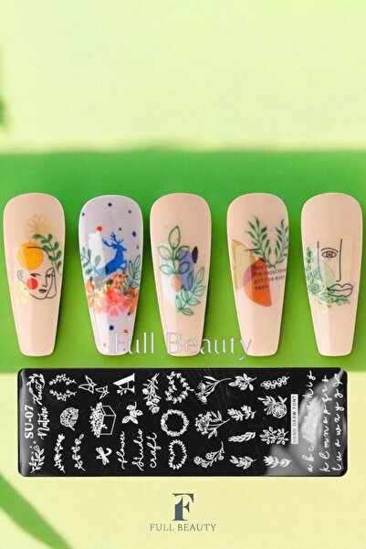 Full Beauty Stamping Baskı Plakası - Oje ve Tırnak Deseni Transferi için Nail...