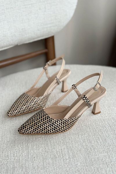 GOFFSHOES Women's Erica Heeled Shoes - Straw and Skin