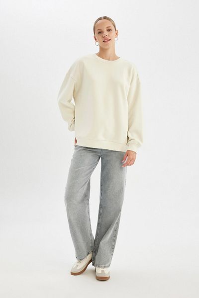 DeFacto Χοντρό φούτερ Crew Neck Oversize - Y1346az24wn