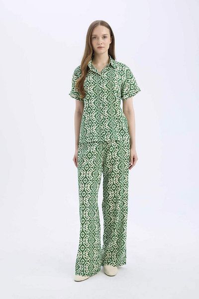 DeFacto Κοντομάνικο πουκάμισο με μοτίβο New Season Regular Fit