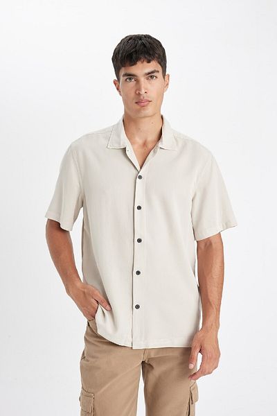 DeFacto Koszula polo z krótkim rękawem Relax Fit Summer z bawełny i kołnierzykiem C7394ax24sm