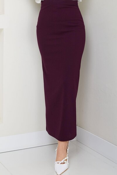 hafsamina Purple Pencil Skirt Hm2714