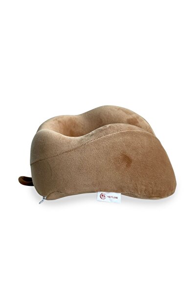 VİSCOHAPPY Ortopedik Profesyonel %100 Visco Seyahat Yastığı Ergonomik (CAMEL ...