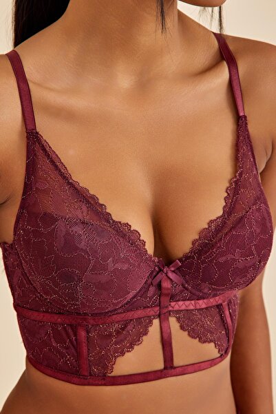 Amarelle Σουτιέν Bustier Roma Burgundy Lace χωρίς επένδυση