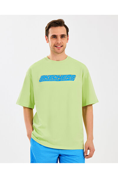SKECHERS M Heavyweight Graphic Tee T-Shirt Erkek Lime Tshirt S2510156-305