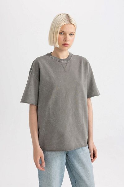 DeFacto Tričko s uvolněným střihem Crew Neck s krátkým rukávem C9587ax24sp