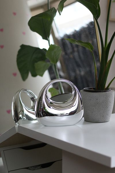 Moom Bag Geantă de mână pentru rochie de seară pentru rochie de seară, metalic argintiu, ovală