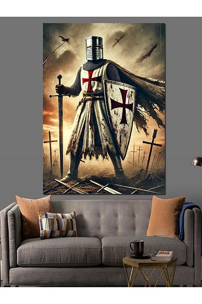 Tablomega Pânză decorativă Crusader Knight - Lemn MDF