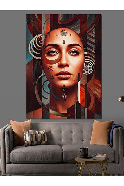 Tablomega Abstract Face Portrait Decorative Canvas - Mdf Wooden Painting