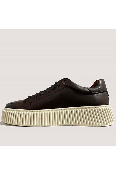 LUCIANO BELLINI Men's Leather Casual Shoes C25002 - Brown - 44
