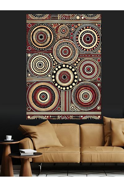 Tablomega Pânză decorativă cu model mandala colorată - pictură din lemn MDF