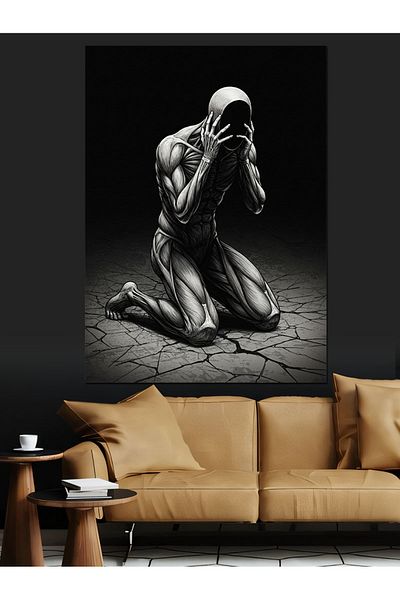 Tablomega Thinking Figure Design Canvas Decorativ - MDF Lemn Pictat