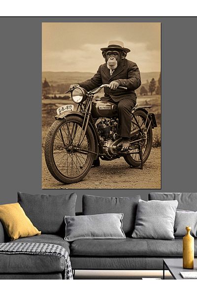 Tablomega Pânză decorativă pentru motociclete din epocă - pictură din lemn MDF