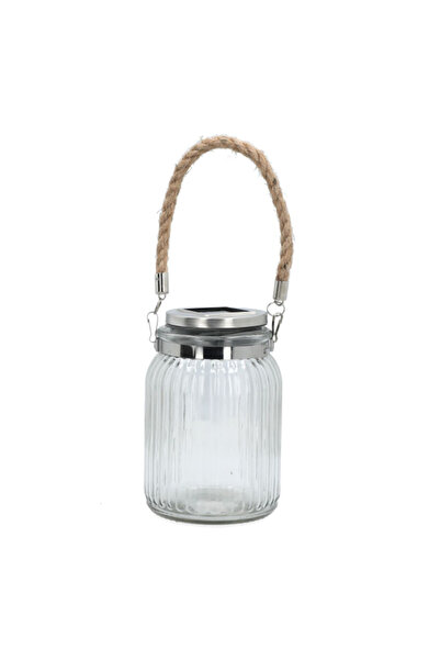 micasa مصباح فناء شمسي متين من الفولاذ المقاوم للصدأ مصنوع من برطمان ماسون