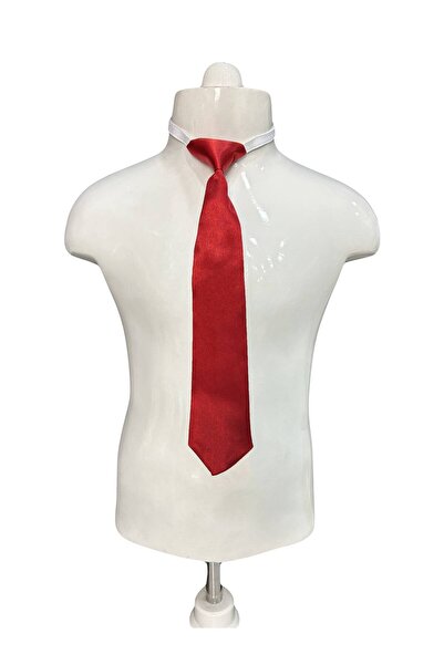 ün-ko kids club Çocuk Kravatı Kendinden Lastikli Çocuk Kravat Standart Kırmızı