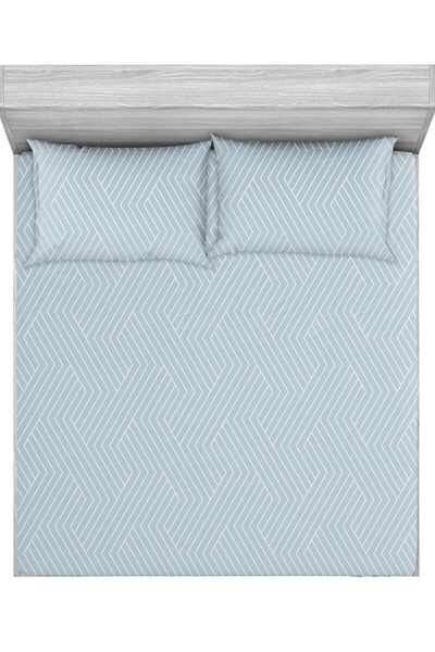 Leruum London Striped Elastic 100X200 Bed Sheet Set and 1 Pillowcase