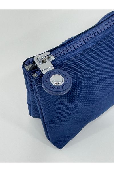 Sanmorris Women's Crinkle Fabric Handbag and Cross Strap Metal Zippered Coin Compartment Wallet