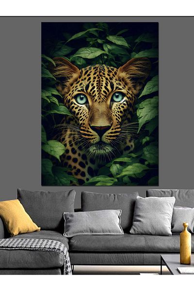 Tablomega Mysterious Look Leopard Decorative Canvas - Mdf Wooden Painting