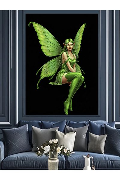 Tablomega Pânză decorativă Zână Verde - Lemn MDF