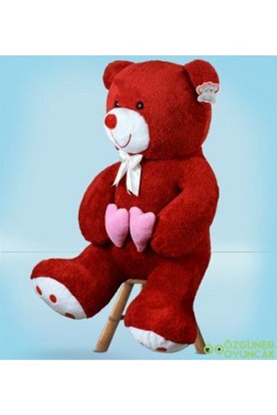 Pandamkee 130 Cm Plush Bear Holding a Double Heart (100%) Domestic