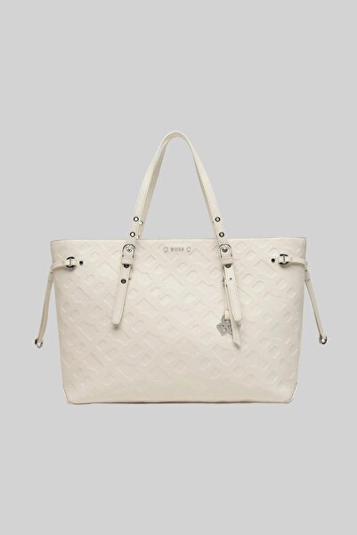 BOSS Kadın Cindy Deri Alışveriş Çantası Beyaz