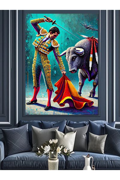 Tablomega Pânză decorativă Matador și Dansul Taurului - Lemn MDF
