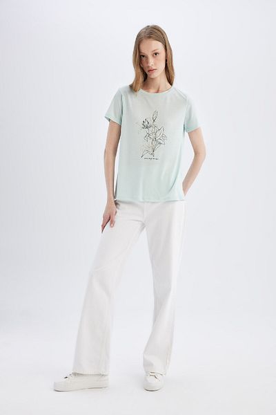 DeFacto Regular Fit Crew Neck Printed Short Sleeve T-Shirt C9420Ax24Sm
