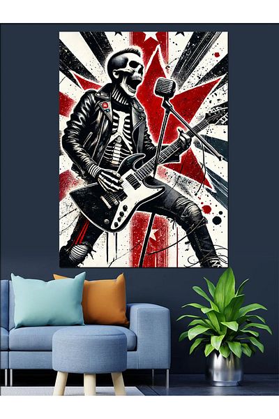 Tablomega Pânză decorativă Rocker Skeleton Performance - MDF Lemn