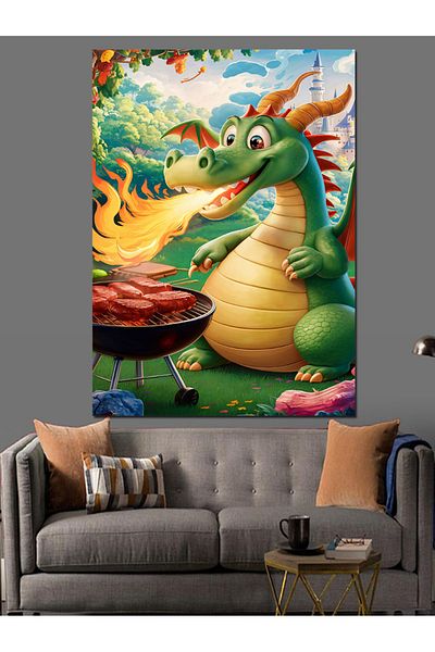 Tablomega Barbecue Dragon Decorative Canvas - Mdf Wooden Painting