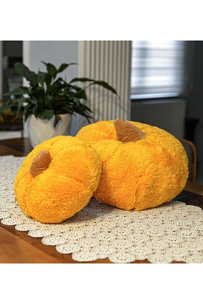 Pandamkee Decorative 2-Piece Plush Pumpkin Throw Pillow