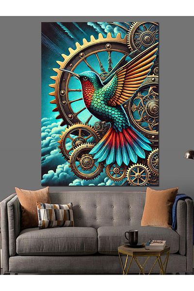 Tablomega Pânză decorativă cu pasăre colibri - MDF Lemn