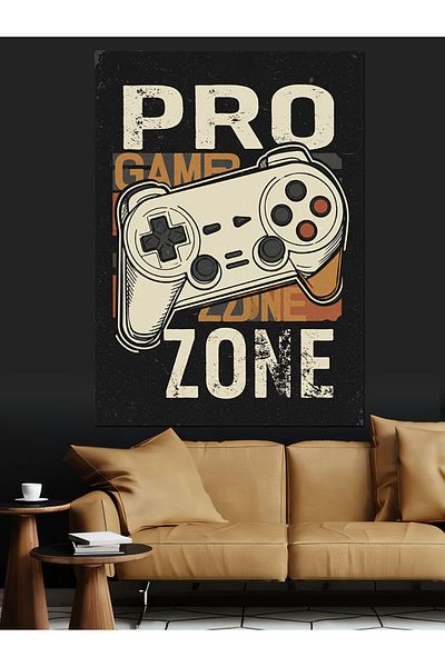 Tablomega Pro Gamer Zone Banner Canvas Decorativ - MDF Lemn Pictat