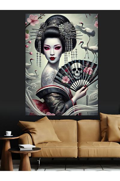 Tablomega Διακοσμητικός καμβάς Geisha and Tattoos - Ξύλινος πίνακας MDF