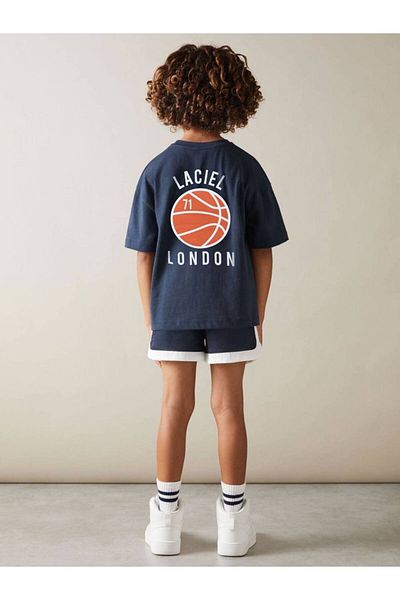 Karan Kids Boy's Printed Cotton Crew Neck Top Set