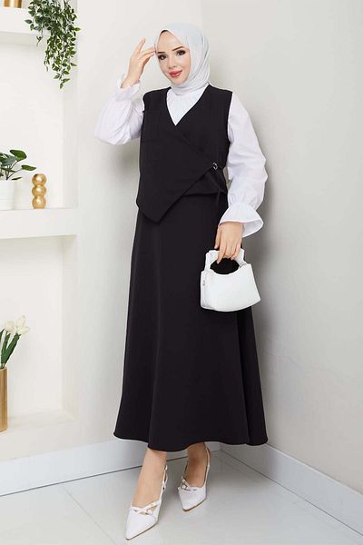 benguen Black Side Baglama Vest Suit 4745