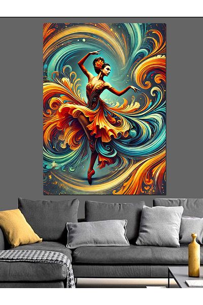 Tablomega Pânză decorativă Flaming Dance and Enthusiasm - Lemn MDF