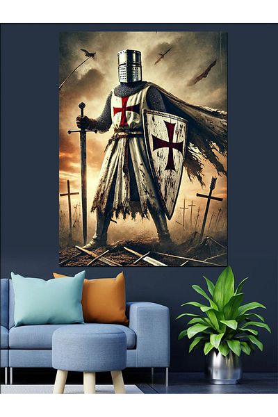 Tablomega Pânză decorativă Crusader Knight - Lemn MDF