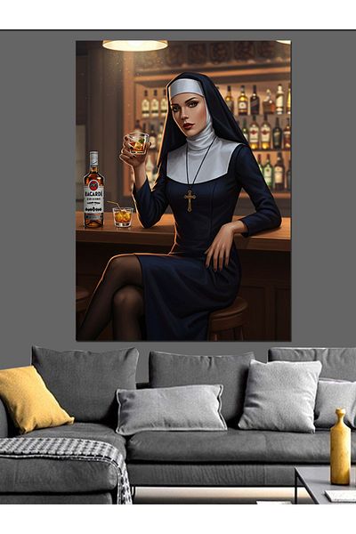Tablomega Bar și Călugăriță Pânză Decorativă - Lemn MDF